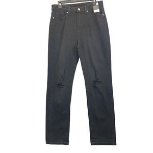No Boundaries Mens Black‎ Distressed Straight Leg Jeans Size 28W x 30L